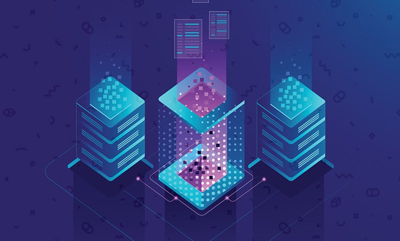 an illustration of several servers transmitting data