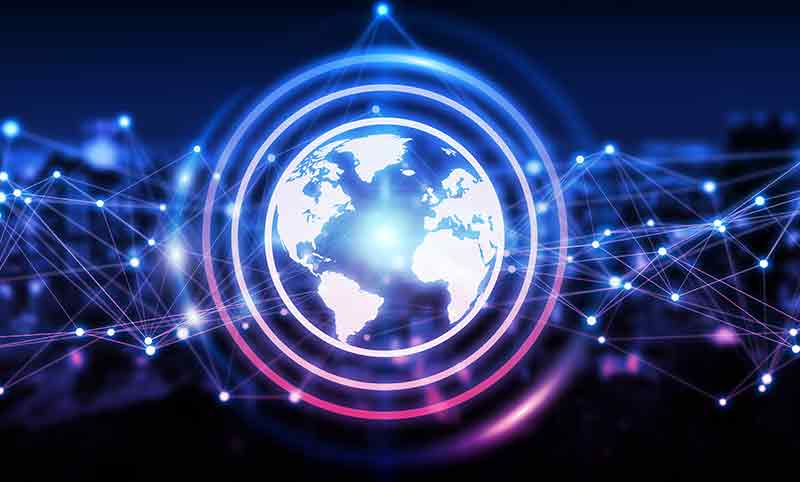 a digital visualization of the world with embedded networking
