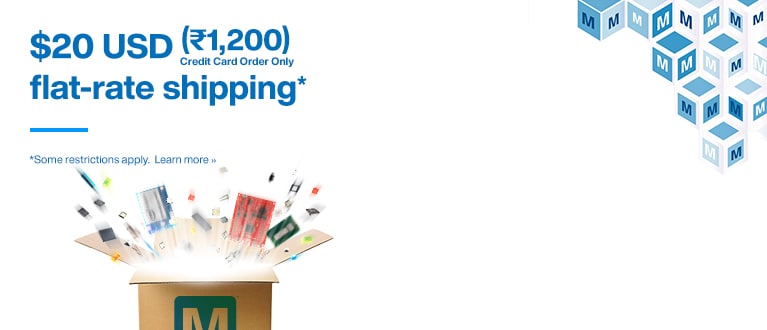 $20 US (₹1,200, Credit Card Order Only) Flat-Rate Shipping* for DHL Delivery.  *Some restrictions apply.
