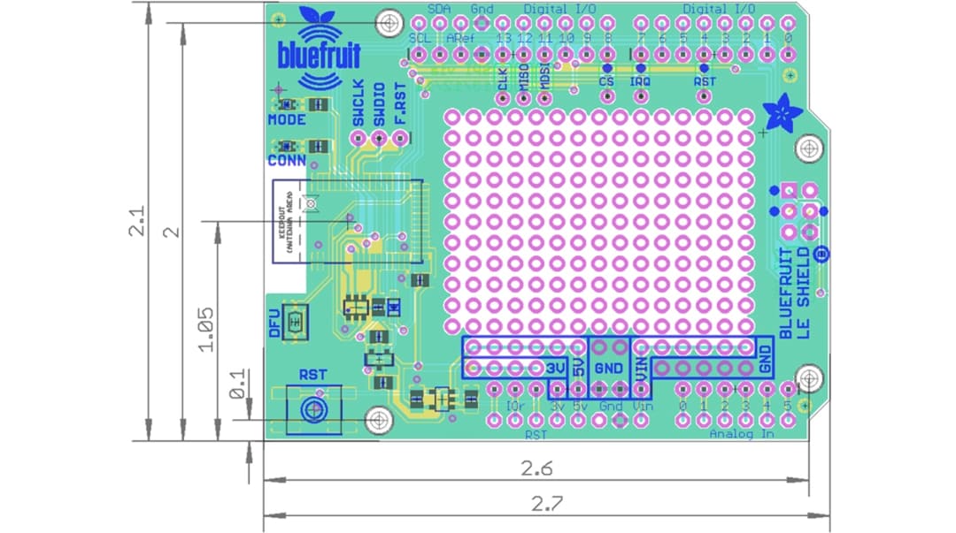 Adafruit 2746 Bluefruit LE Shield Adafruit 2746 Bluefruit LE Shield