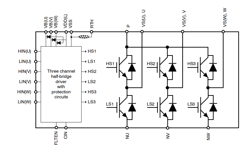 Application Circuit Diagram - onsemi NFAx 600V Intelligent Power Modules (IPM) Application Circuit Diagram - onsemi NFAx 600V Intelligent Power Modules (IPM)