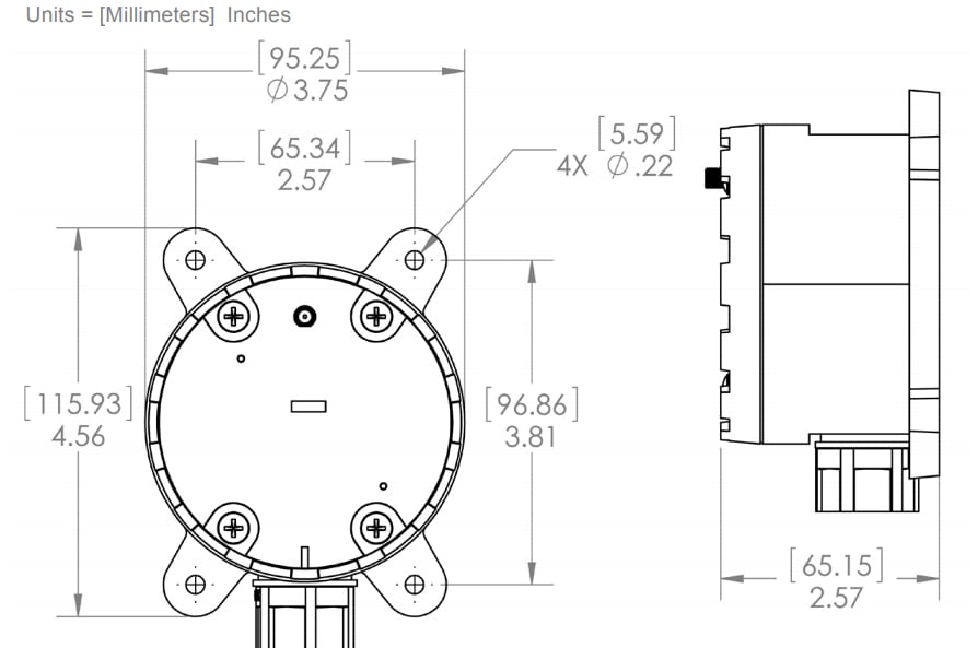 Mechanical Drawing - Advantech Wzzard™ Mesh Wireless Sensors Mechanical Drawing - Advantech Wzzard™ Mesh Wireless Sensors
