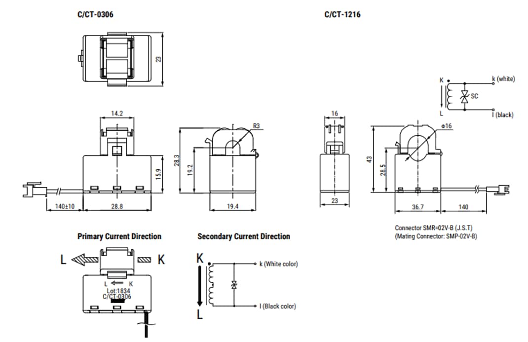 C/CT ClampOn Current Sensors KEMET Mouser