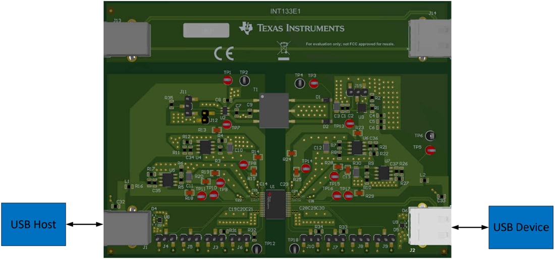 Mechanical Drawing - Texas Instruments ISOUSB211DPEVM Repeater Evaluation Module
