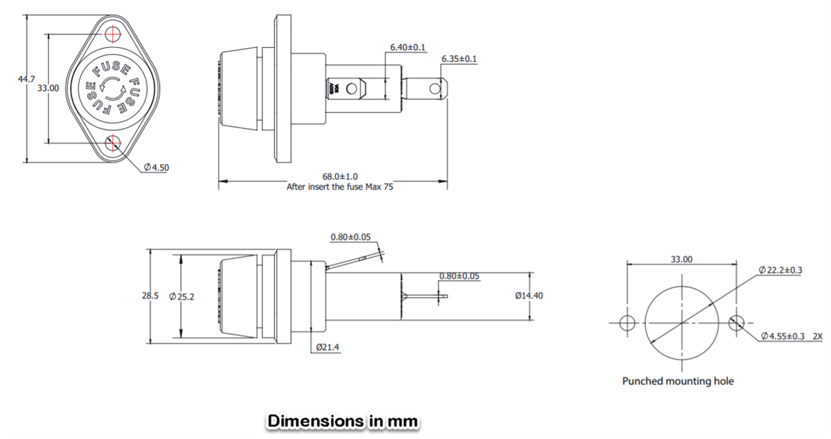 HPS Panel Mount Fuse Holders Eaton Mouser