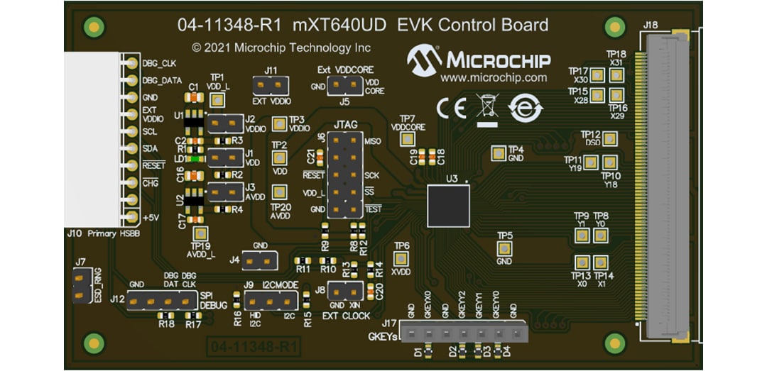 Microchip Technology ATMXT640UD-DEV-PCB Control Board (EV43U30A) Microchip Technology ATMXT640UD-DEV-PCB Control Board (EV43U30A)