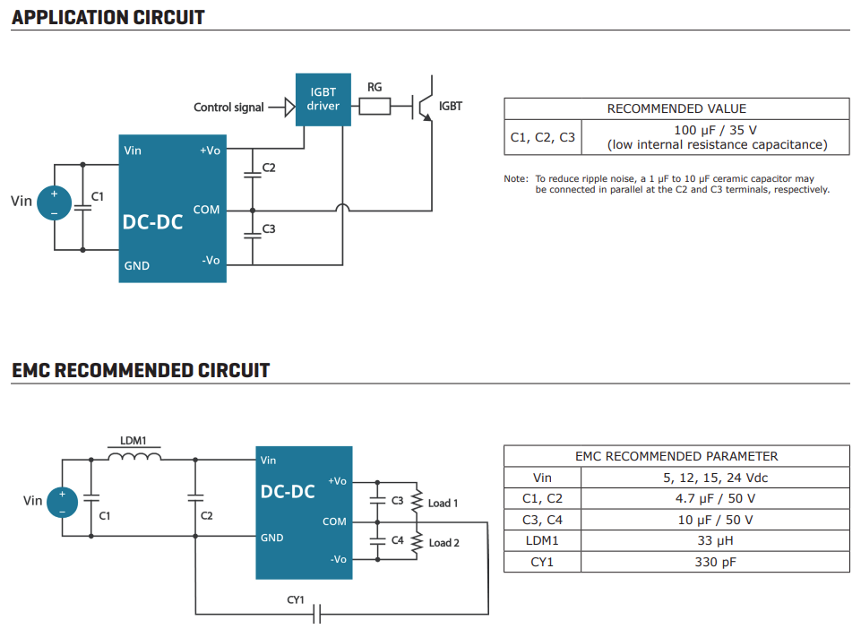 Location Circuit - CUI Inc VQA1B-S 1W SIP Isolated DC-DC Converters