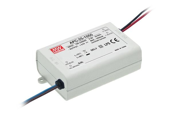 max 500ma 15-50 V/DC Mean Well LED DRIVER CORRENTE COSTANTE apc-25-500 25.2 W 